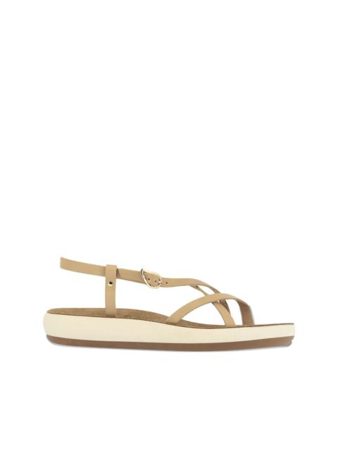 leather crisscross sandals