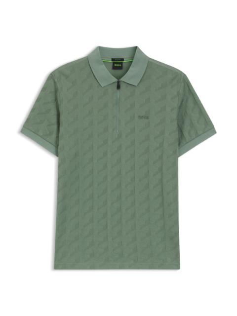 JACQUARD-PATTERN POLO SHIRT IN MERCERISED COTTON