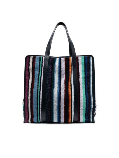 striped terry-cloth tote bag