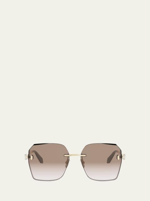 Serpenti Forever Metal Square Sunglasses