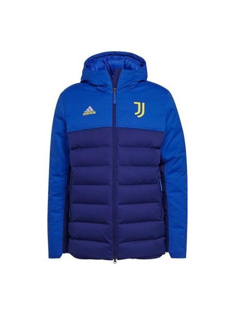 adidas Zipper hooded Colorblock Down Jacket Blue GR2903