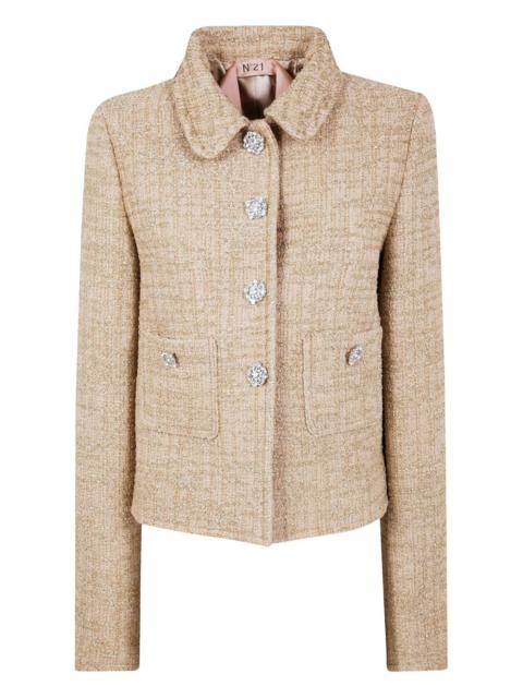 long-sleeved tweed jacket