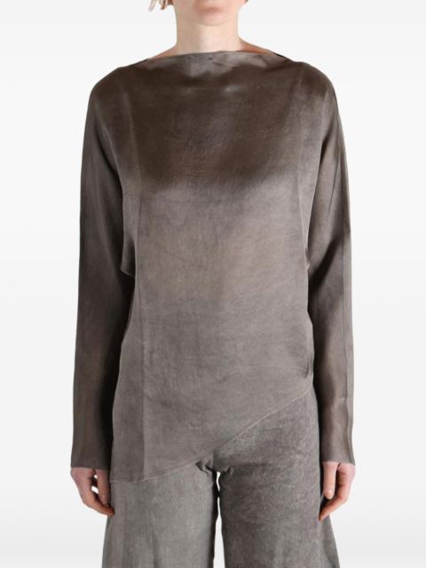 asymmetric long-sleeve top