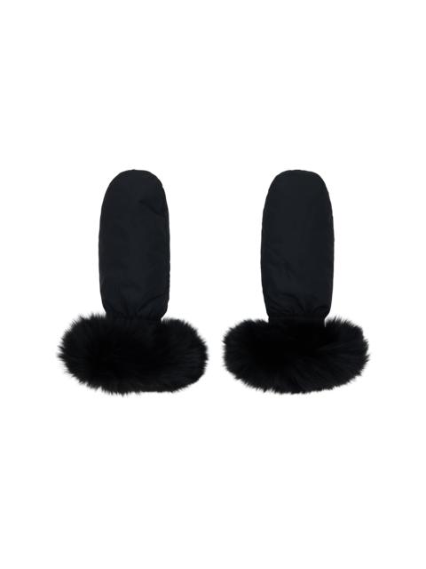 Black Fox Fur & Down Mittens