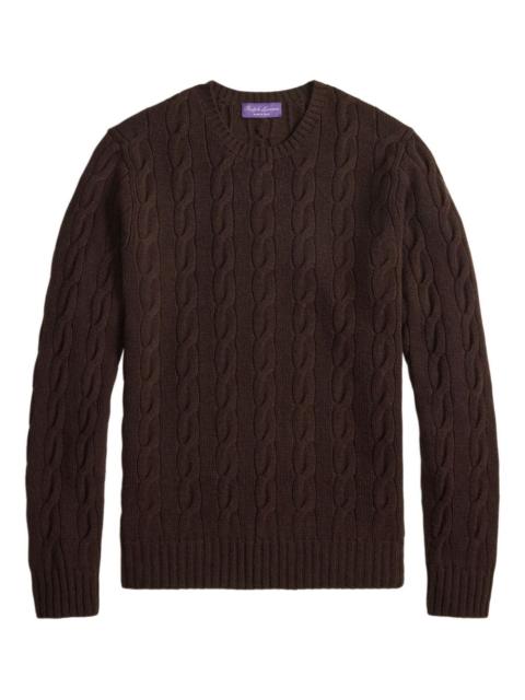 cable-knit crew-neck sweater