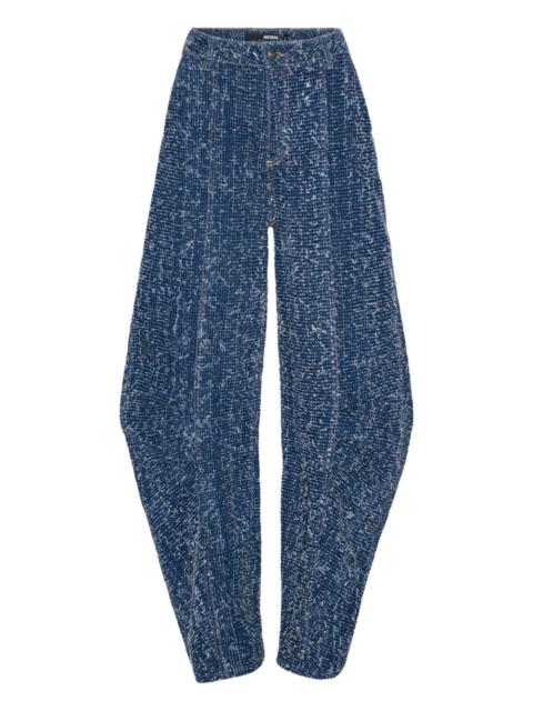 bubble-hem loose-fit pants