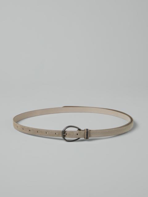 Suede belt with monili