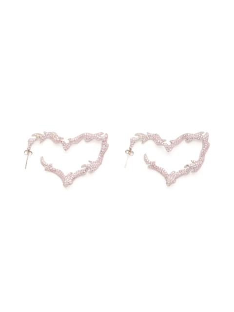 PINK FLAME HEART EARRINGS