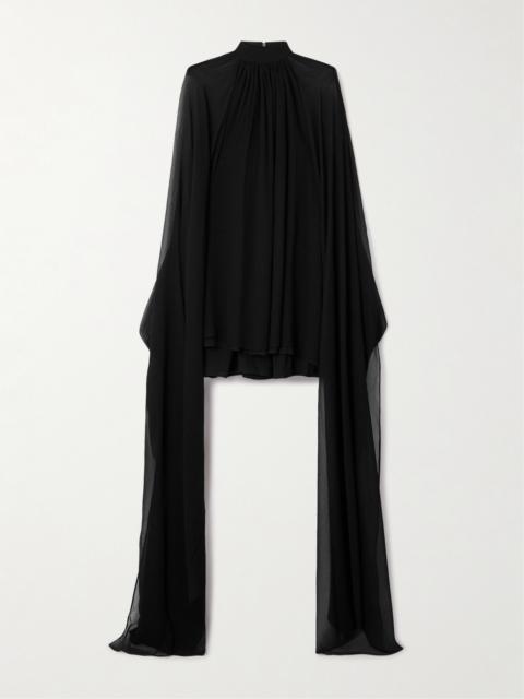 Eterea Cape-effect Silk-crepon Halterneck Mini Dress