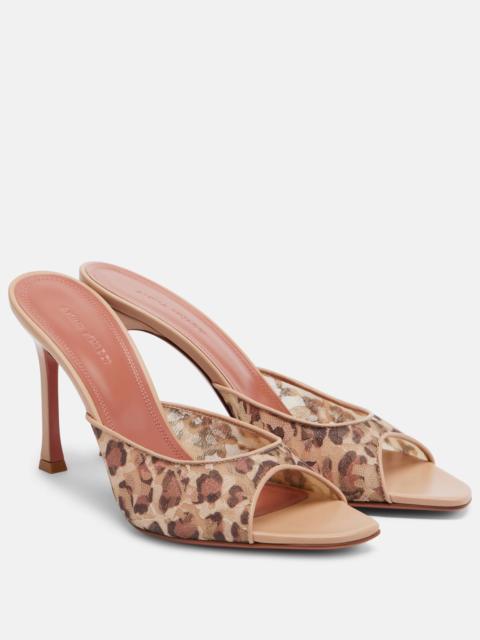 Alexa leopard-print lace mules