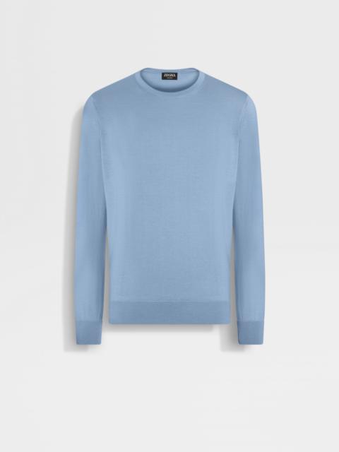 LIGHT BLUE MÉLANGE CASHSETA CREWNECK