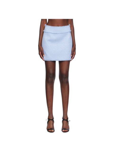 Blue Raschel Tweed Miniskirt
