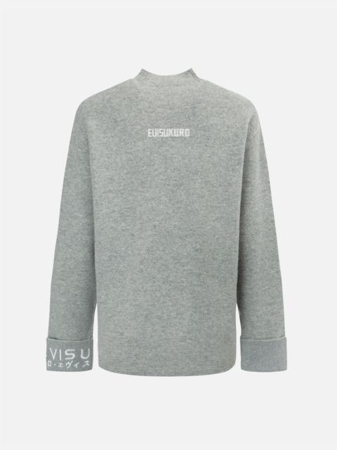 Logo Embroidery Mock Neck Sweater