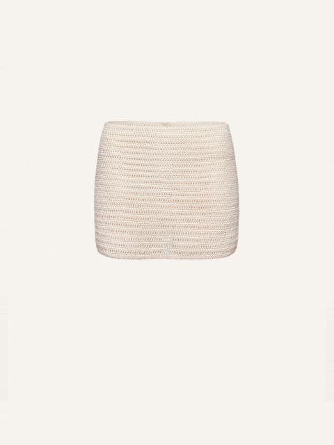 Crochet mini skirt in cream