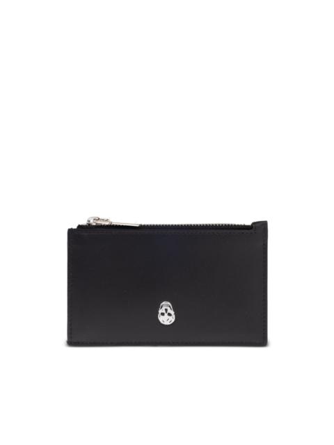 zippered leather wallet