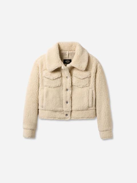 ® Women's Frankie Short Trucker Jacket Fleece in Natural Ii