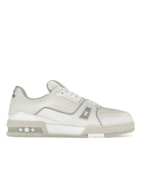 Louis Vuitton Trainer White Grey Signature