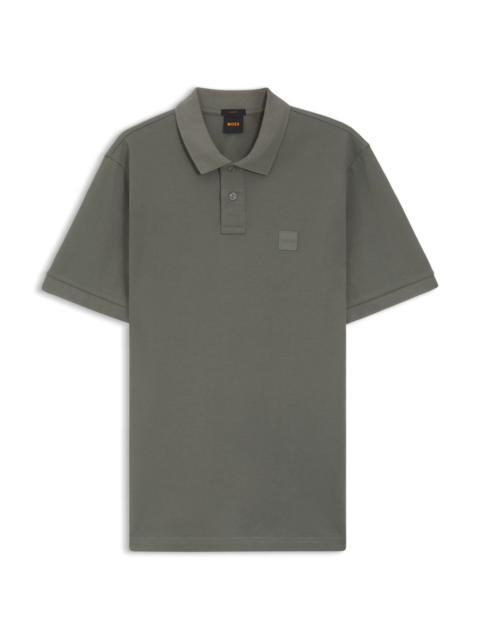 STRETCH-COTTON SLIM-FIT POLO SHIRT WITH LOGO PATCH