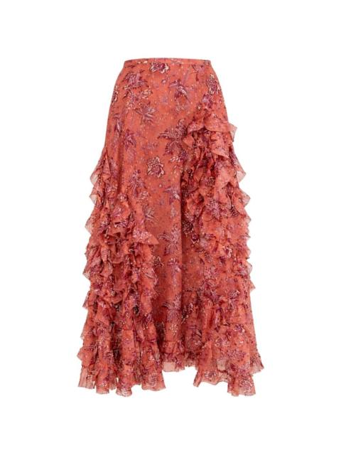 cascading ruffled skirt