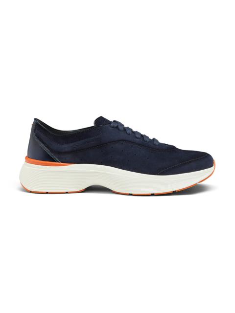 Men's blue suede and leather Bounce sneaker