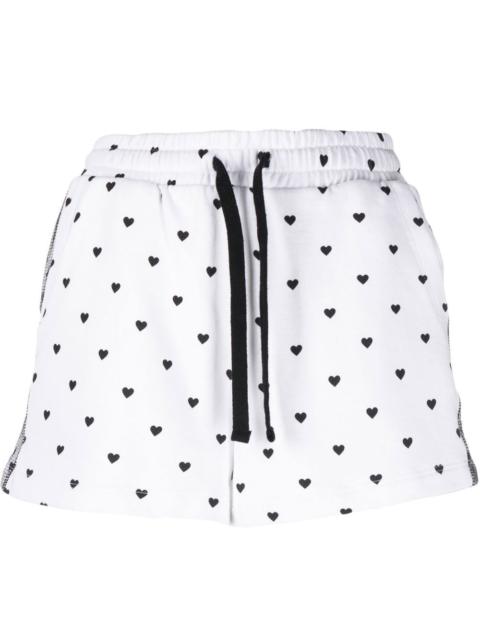 cotton heart-print shorts