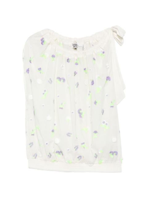 Jomme floral-embroidered top