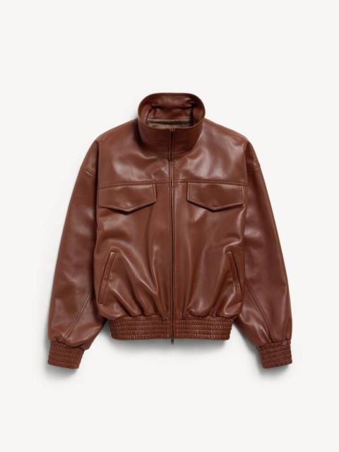Women's High Collar Blouson in Chestnut