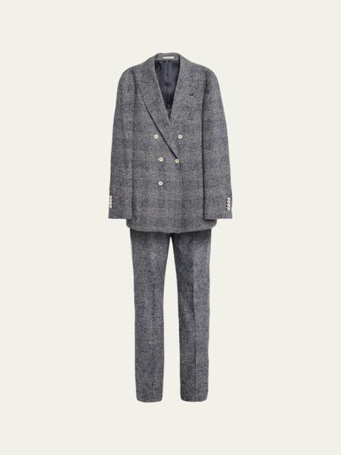 Men's Double-Breasted Plaid Suit