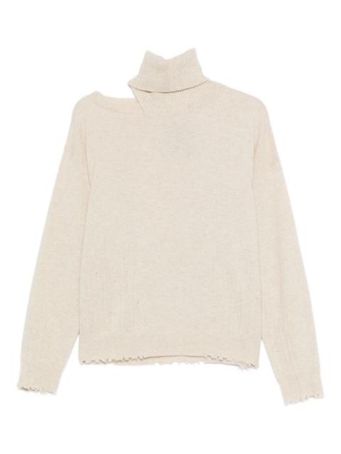 cut-out high-neck sweater