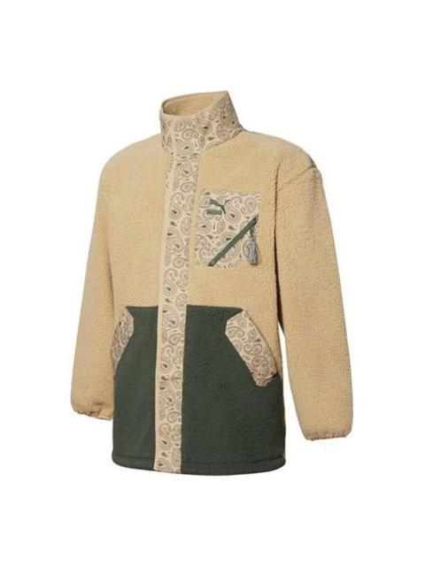 PUMA Unisex Paisley Stand-up Collar Jacket Khaki 534984-12