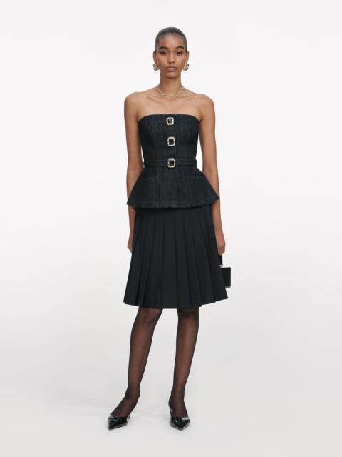 Black Denim Bandeau Top