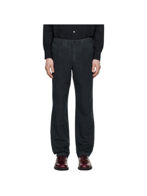 Navy Ezra Relaxed Cotton Linen Trousers