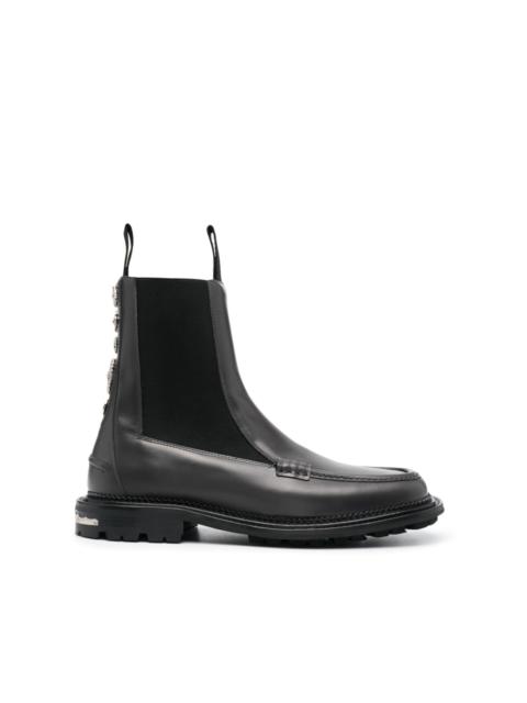 Side Gore ankle leather boots