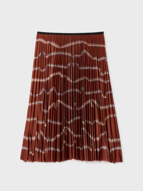 Women's Rust Red 'Signature Stripe' Ribbon Print Skirt