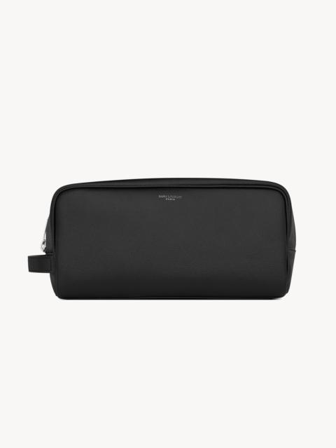 SAINT LAURENT PARIS GROOMING CASE IN GRAIN DE POUDRE LEATHER