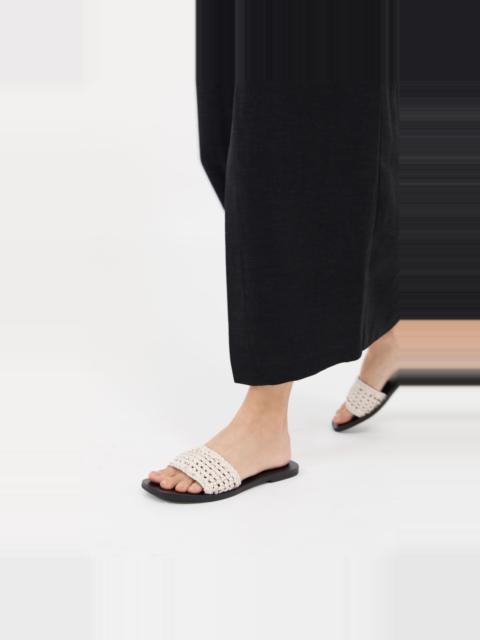 ST. AGNI Macrame Mesh Slides - Tofu | REVERSIBLE