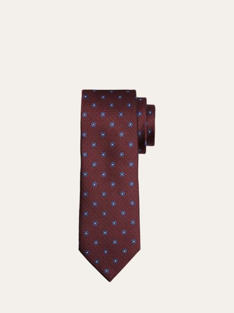 Men's Geometric Jacquard Silk Tie