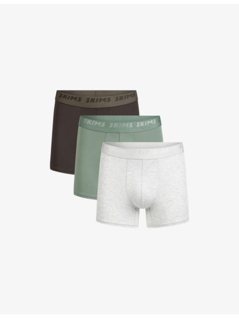 Branded-Waistband Pack-Of-Five Stretch-Jersey Boxer Briefs