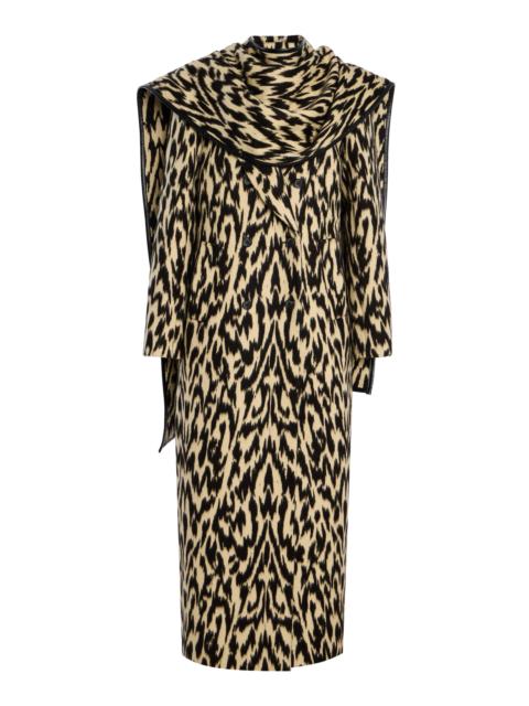 The Demi Printed Virgin Wool Coat off-white