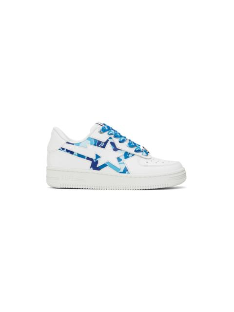 White & Blue STA Icon ABC Camo Sneakers