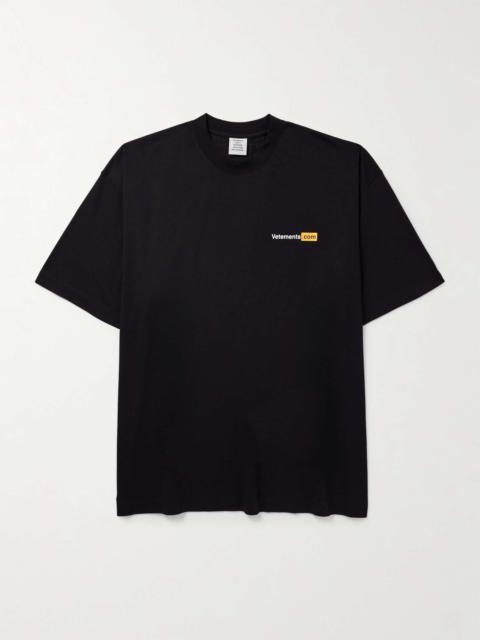 Oversized Logo-Print Cotton-Jersey T-Shirt