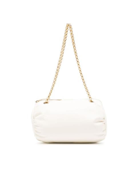 crescent-motif leather tote bag