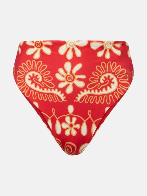 Lulu printed high-rise bikini bottoms