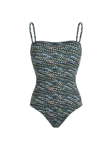 Women Bustier One-piece Swimsuit Pearl