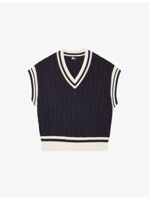 Relaxed-Fit V-Neck Knitted Vest