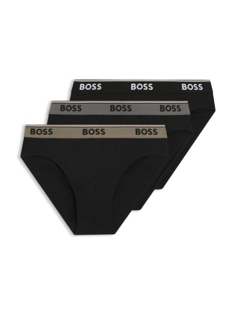 THREE-PACK OF LOGO-WAISTBAND BRIEFS IN STRETCH COTTON