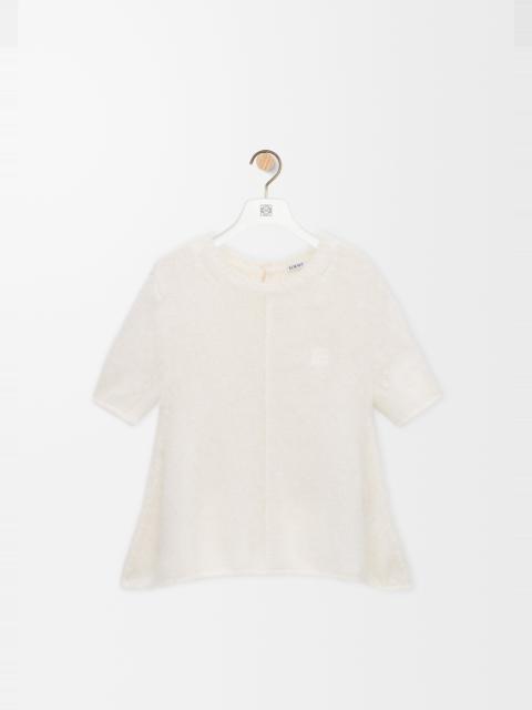 Short sleeve sweater in mohair blend