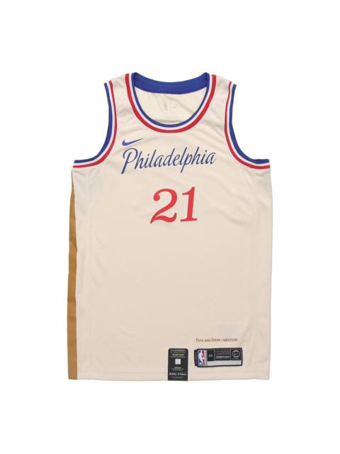 Nike NBA City limited SW Fan Edition 19-20 Season Philadelphia 76ers 21 Basketball Jersey/Vest Beige