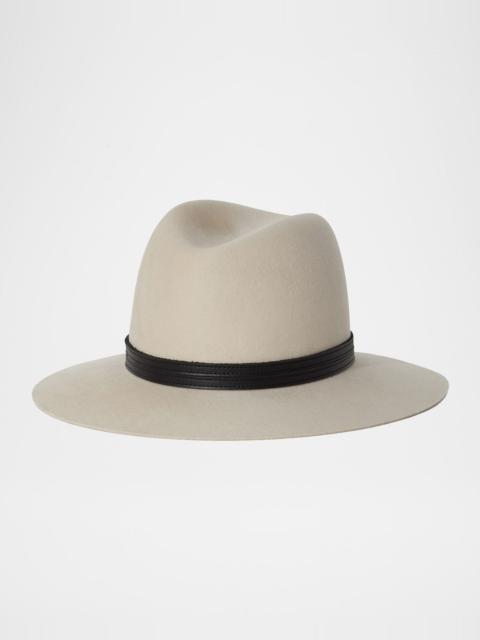 Corinne Belted Wool Fedora Hat
