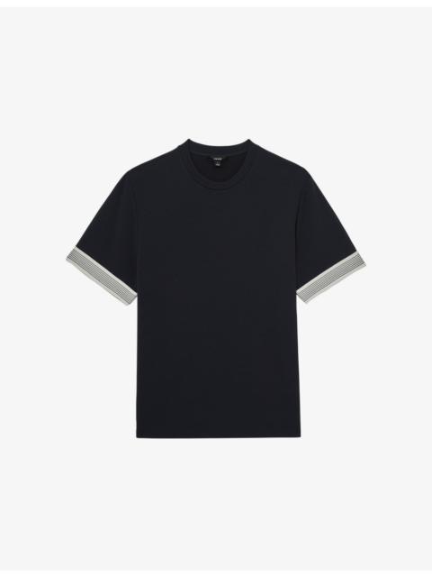 Aries Striped-Trim Stretch-Woven T-Shirt
